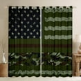 thumbnail image 1 of Erosebridal Military Blackout Curtains for Living Room, American Flag Army Green Curtains for Youth Teenagers, Camouflage Flag Stars Stripes Print Curtains & Drapes 38''Wx45''L, 2 Panels, 1 of 6