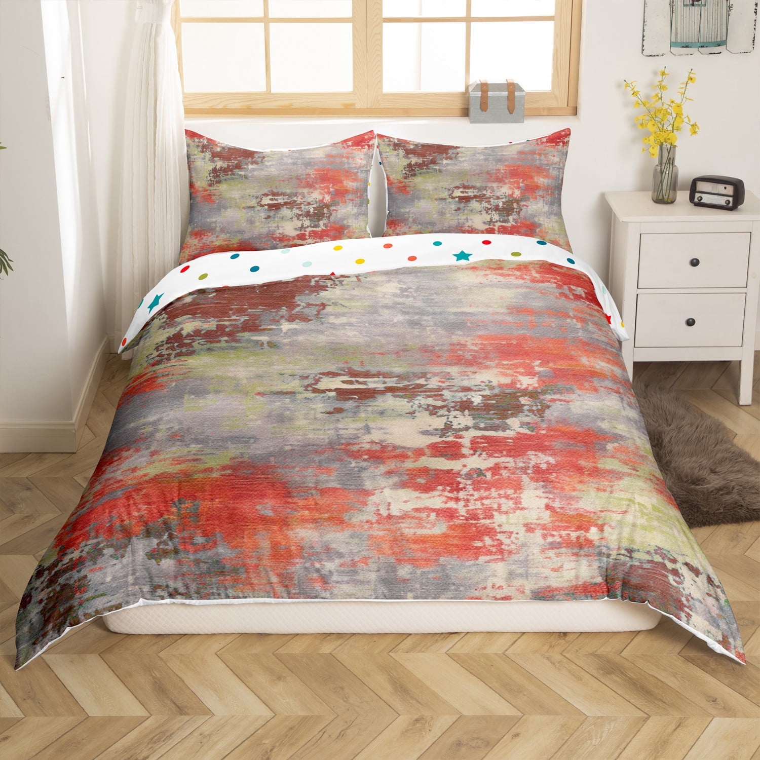 Modern Abstract Bedding Set Teens Adult,Ombre Watercolor Duvet Cover ...