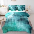 thumbnail image 1 of YST Modern Graffiti Bed in a Bag 7-Piece Abstract Turqoise Teal Watercolor Bedding Comforter Sets, Retro Tie Dye Oil Painting Bedding Full Size with Fitted Sheet and Flat Sheet, 1 of 4