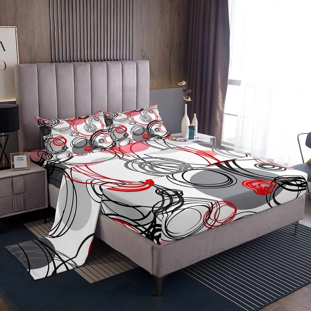 Modern Sheet Set Twin Room Decor, Geometric Bohemian Sheets Vintage Mid ...