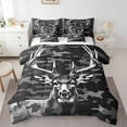 YST Moose Deer Bed in a Bag 7Piece Black Grey Elk Full Size Comforter