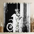 thumbnail image 1 of Erosebridal Motocross Rider Curtains Extreme Speed Sports Curtains & Drapes Dirt Bike Motorbike Rider Blackout Curtains Retro Motorcycle Window Curtains 52''Wx84''L, 1 of 5
