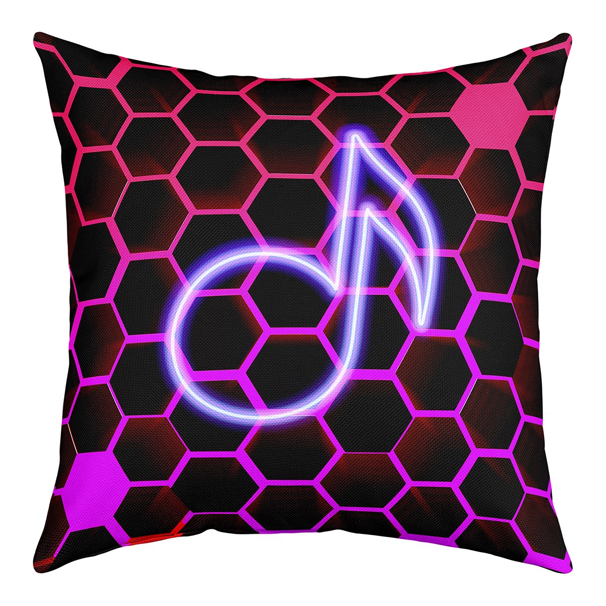 YST Musical Notes Throw Pillow Cover 16x16 inch,Black Purple Pillow