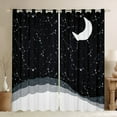 thumbnail image 1 of Mystic Stars Curtains & Drapes Boho Moon 30%-50% Blackout Curtains, Black and White Curtains Starry Night Bedroom Curtains, Psychedelic Galaxy Space Window Drapes Black Room Decorations, 1 of 6