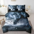 thumbnail image 1 of Natural Disaster Bed In A Bag King Storm Lightning Comforter Set 7 Piece ,Tornado Highway Bedding Set Field Nature Sheet Set With Comforter, 1 of 4