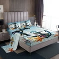 thumbnail image 1 of Erosebridal Nautical Anchor Full Sheet Set Ocean Themed Sheets, Starfish Jellyfish Bed Set Sea Fish Animal Bed Sheets Set, Aesthetic Colorful Coral Fitted Sheet Room Decoration, 1 of 5