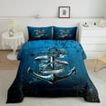 YST Nautical Anchor Queen Comforter Set For Boys Ocean Beach Theme