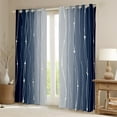 thumbnail image 1 of Erosebridal Navy Blue and Gray Gradient Curtains Watercolor Ombre Curtains & Drapes, Abstract Aesthetic Blackout Curtains Wave Line and Dots Bedroom Curtains, Geometric Window Treatments Room Decor, 1 of 5