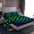 thumbnail image 1 of Erosebridal Navy Blue Green Bedding Sets Full Neon Geometric Sheet Set,Teen Men Retro 3D Abstract Honeycomb Bed Sheets Geometry Beehive Fitted Sheet + Flat Sheet + 2 Pillow Cases, 1 of 5