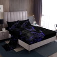 thumbnail image 1 of Erosebridal Navy Blue Ombre Bed Set Teens Adults Black Marble Bed Sheets Set, Watercolor Art Sheet Set Queen Tie Dye Marbling Sheets, Aesthetic Gradient Top Sheet 4pcs, 1 of 5