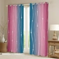 thumbnail image 1 of Navy Blue Pink Ombre Curtains & Drapes Geometric Abstract 30%-50% Blackout Curtains, Modern Wave Dots Curtains Gradient Watercolor Bedroom Curtains, Aesthetic Lines Striped Window Drapes, 1 of 5