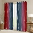 thumbnail image 1 of Erosebridal Navy Blue and Red Gradient Blackout Curtains Aesthetic Ombre Curtains & Drapes, Rainbow Watercolor Curtains Geometric Wave Black Out Curtains, Abstract Lines Window Drapes, 1 of 5