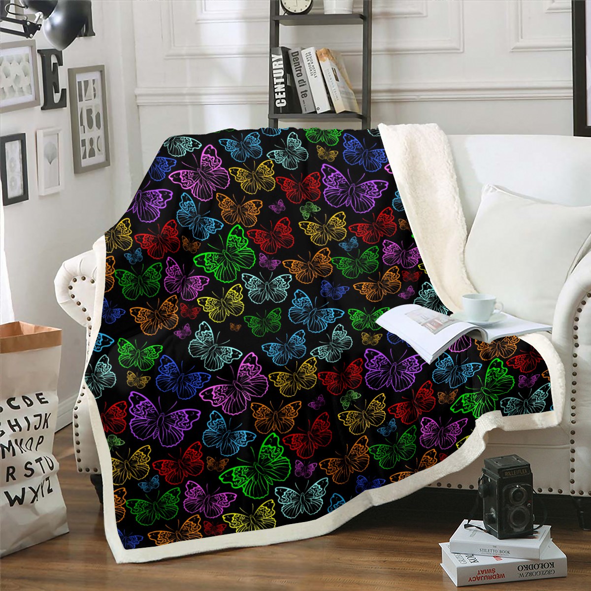 Neon Floral Hummingbirds Ultra-Soft Micro Fleece Blanket 50