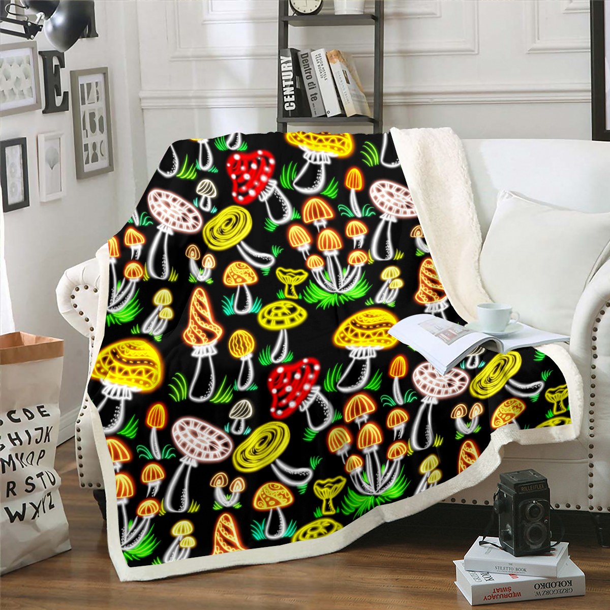 Mushroom Glow Quilted Blanket NCU0NT365