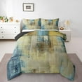YST Olive Grey Watercolor Queen Size Comforter Set Retro Ombre Bedding