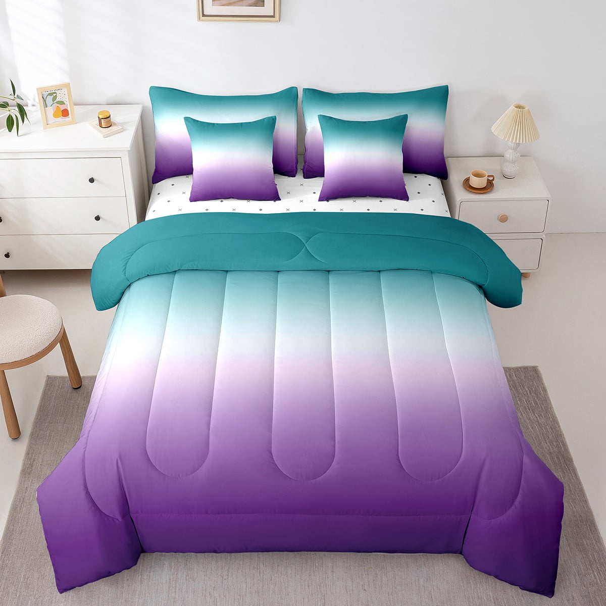 Purple And Teal Beddingnull