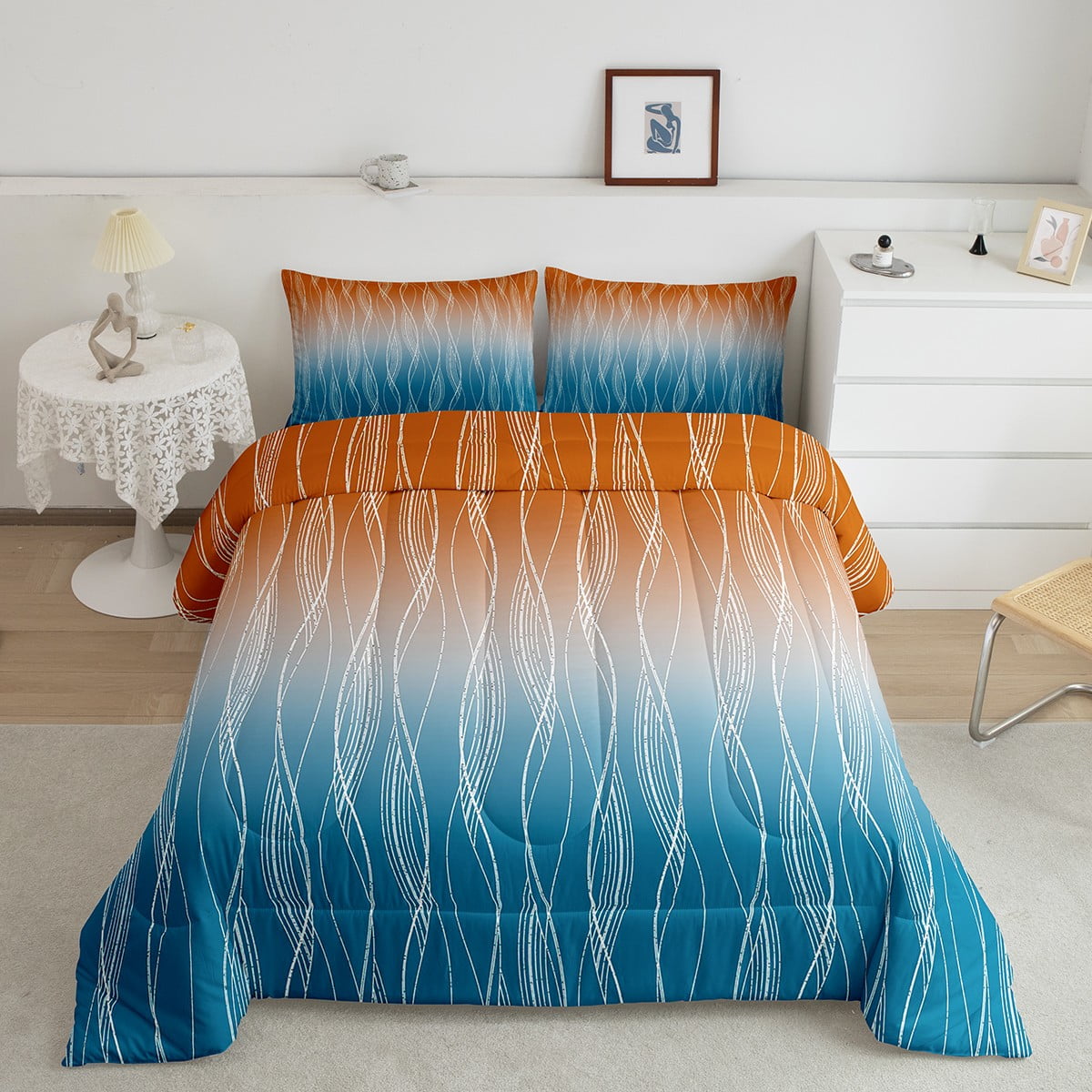 Orange And Blue Comforter