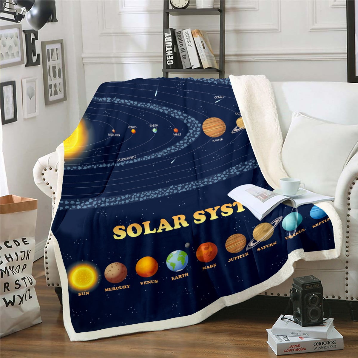 YST Outer Space Throw Blanket for Boys Girls Solar System Blanket,Girls ...