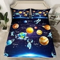 YST Outer Space Twin Fitted Sheet Kids Boys Bed Sheets, Solar