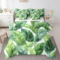 thumbnail image 1 of Palm Leaves Bedding Sets 7 Piece,Tropical Botanical Sheet Set With Comforter Full Size,Green Leaf Comforter Set Vegetation Plant Bed In A Bag Bedding Comforter Sets,Green White, 1 of 5