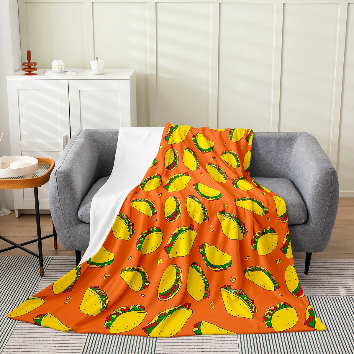 YST Pancake Blanket,Fast Food Throw Blanket for Kids Boys Girls,Mexican Corn Tortillas Fleece