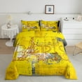 thumbnail image 1 of Paris Print Bedding Queen Size Women Yellow Ombre Comforter Set Queen, Gradient Aesthetic Duvet Insert Grunge Watercolor Art Quilt Set, Romantic French Bedding Comforters & Sets, 1 of 5