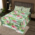 thumbnail image 1 of Erosebridal Pink Flamingo Bedspread Queen Flamingo Quilt Set Women Cute Animal Flamingo Decor Coverlet Set Green Botanical Palm Leaves Print Bed Set Rustic Flowers Romantic Theme Bedding, 1 of 2