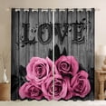 thumbnail image 1 of Erosebridal Pink Rose Curtains Pink Grey Floral Window Curtains 38"Wx54"L Valentine'S Day Wedding Window Curtains Women Blossom Flower Window Treatments 2 Panels Rustic Farmhouse Room Decor, 1 of 6