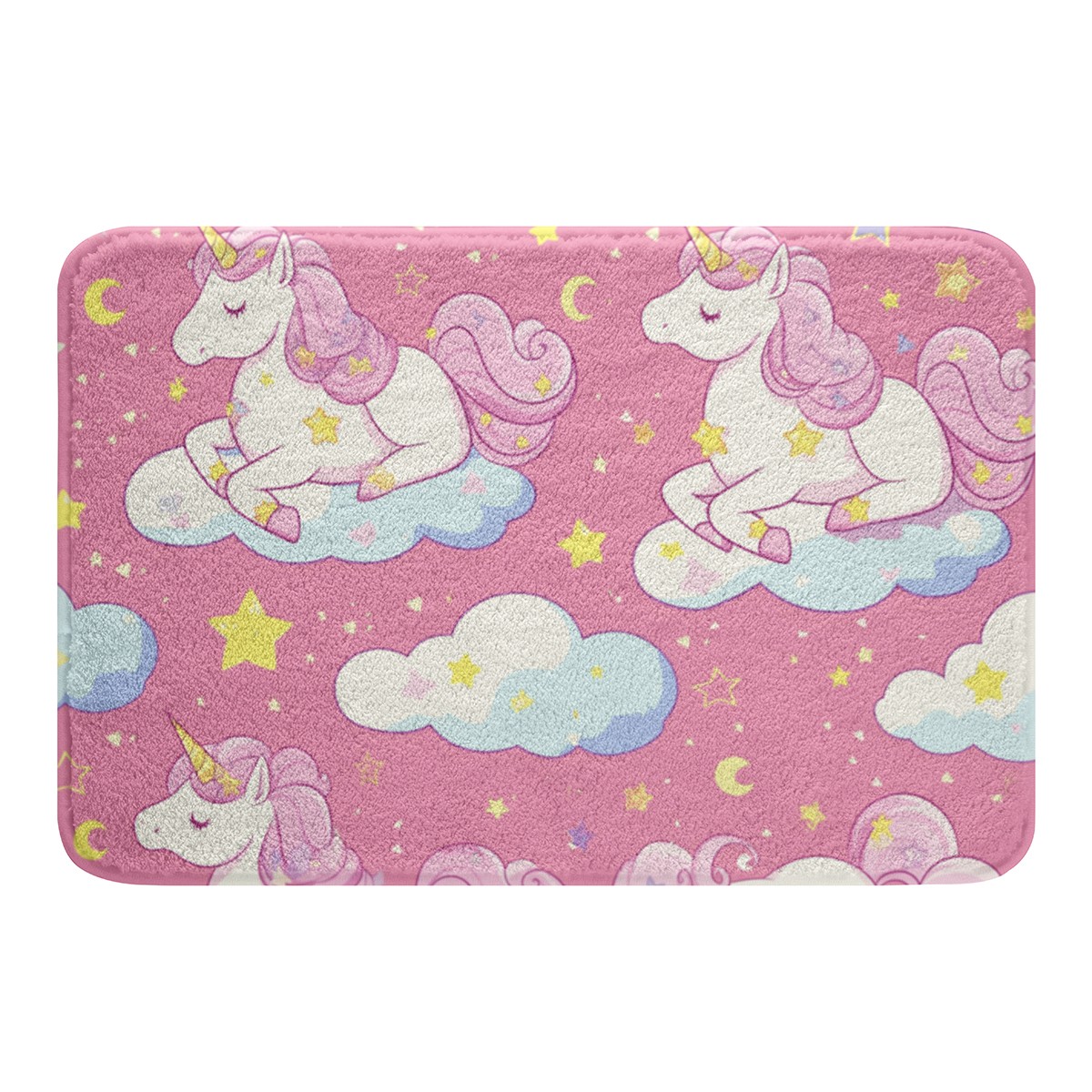 YST Pink Unicorn Bathroom Rug Set for Teen Girls Kids,Moon and Stars ...