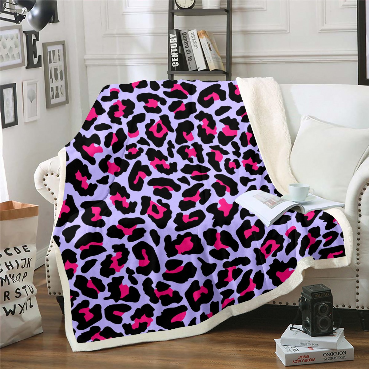 Cheetah fleece blanket sale