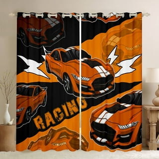Kids Bedroom Blackout Curtain Racing Car 3D Printed Window