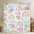 thumbnail image 1 of Rainbow Curtains Cute Cartoon Cloud Star Sun 30%-50% Blackout Curtains Kawaii Room Decor,Boho Style Rainbow Doodles Curtains & Drapes 38Wx45L, 1 of 6