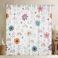 thumbnail image 1 of Erosebridal Rainbow Flowers Curtains Nursery Cute Colorful Boho Rainbow 30%-50% Blackout Curtains,Watercolor Floral Iridescent Stripes Dots Curtains & Drapes 42''Wx90''L, 1 of 6