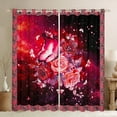 thumbnail image 1 of Red Butterfly 30%-50% Blackout Curtains 52"Wx63"L Rose Butterfly Curtains & Drapes Women,Galaxy Starry Sky Glitter Stars Animal Window Curtains Bedroom Window Treatments 2 Panels Black, 1 of 6