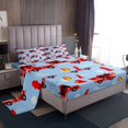 thumbnail image 1 of YST Red Fire Truck Toddler Bedding Set Firefighter Fire Truck Bed Sheets Set For Boys Girls Kids Fighting Supplies Fireman Car Vehicle Sheet Set Ambulance Blue Red Top Fitted Sheet Queen, 1 of 5