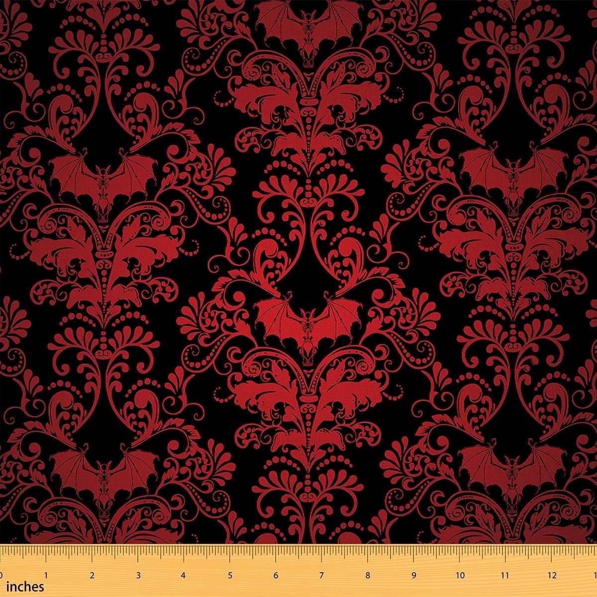 Erosebridal Red Ombre Damask Fabric For Adult Women,Gothic Victorian Style Fabric By The Yard,Medallion Design Upholstery Fabric,Bohemian Exotic Decorative Fabric For Quilting Sewing,10 Yards