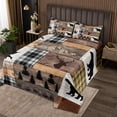 thumbnail image 1 of YST Retro Rustic Cabin Quilt Set, Bear Deer Elk Moose Coverlet Set Twin Size, Rustic Farmhouse Lodge Hunting Bedspread Set Mountain Pine Tree Buffalo Bed Set For Kids Teens Adult, 1 of 2