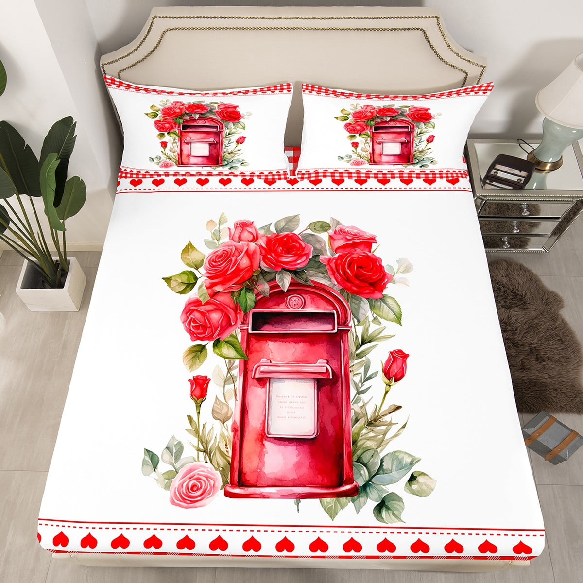 YST Romance Gifts for Her Valentine's Day Fitted Sheet Twin, Romantic