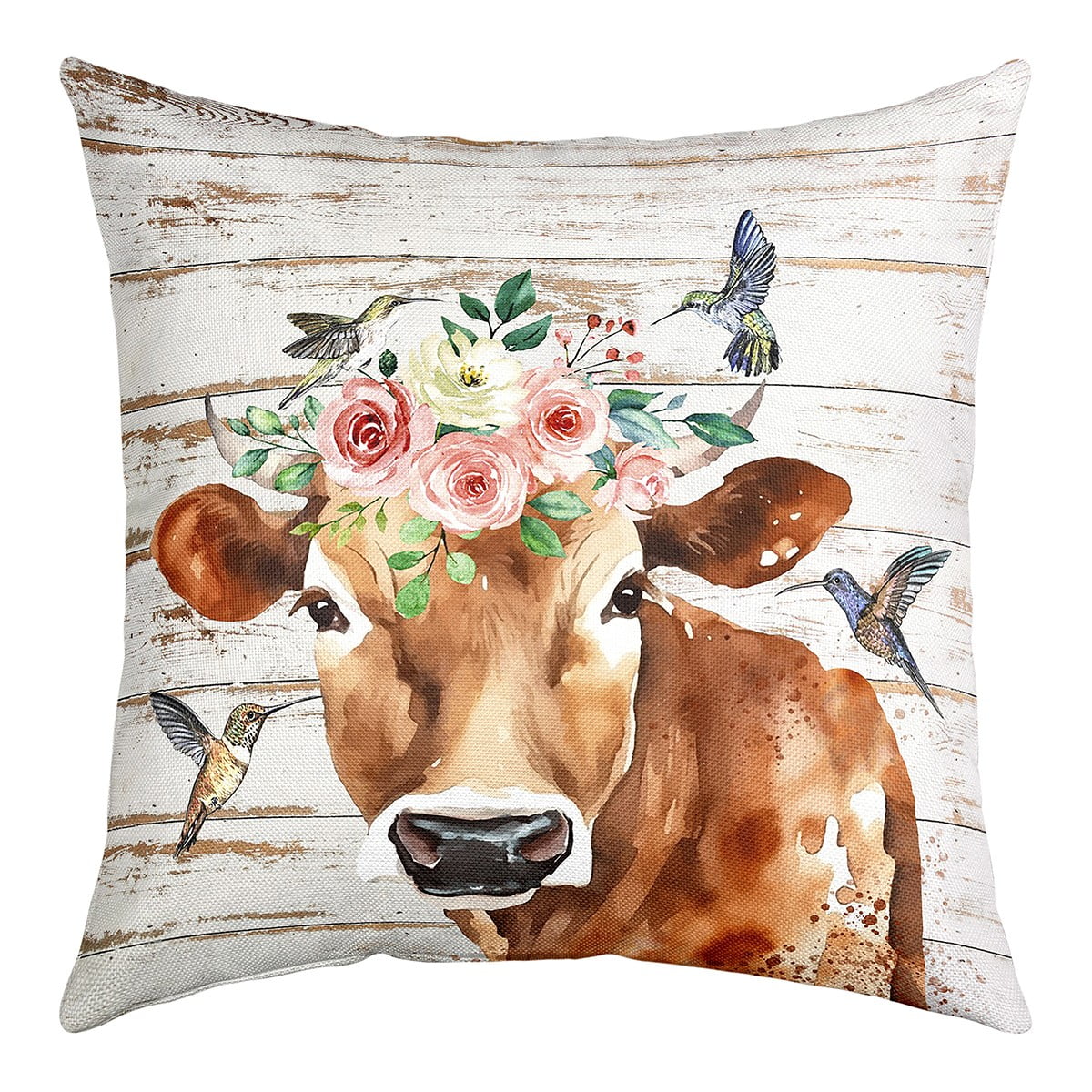 YST Rustic Cow Decor Throw Pillow Cover Farmhouse Bull Cattle Cushion