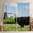 thumbnail image 1 of YST Rustic Curtains Toddler Blackout&nbsp;Curtains Black Bull Print Curtains&nbsp;&&nbsp;Drapes Windmill Decor Window&nbsp;Curtains 42''Wx84''L, Blue Sky Floral Farmhouse Window&nbsp;Treatments, 1 of 6