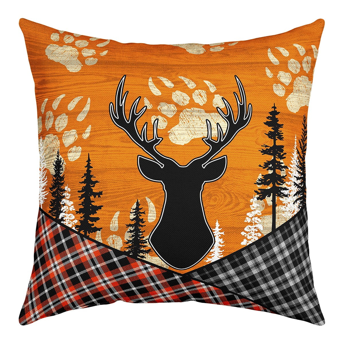 Set Of 2 Spotted Deer Print Pillow Covers 16x16 - 3D Animal Hide Design, Brown, Decorative Throw Covers