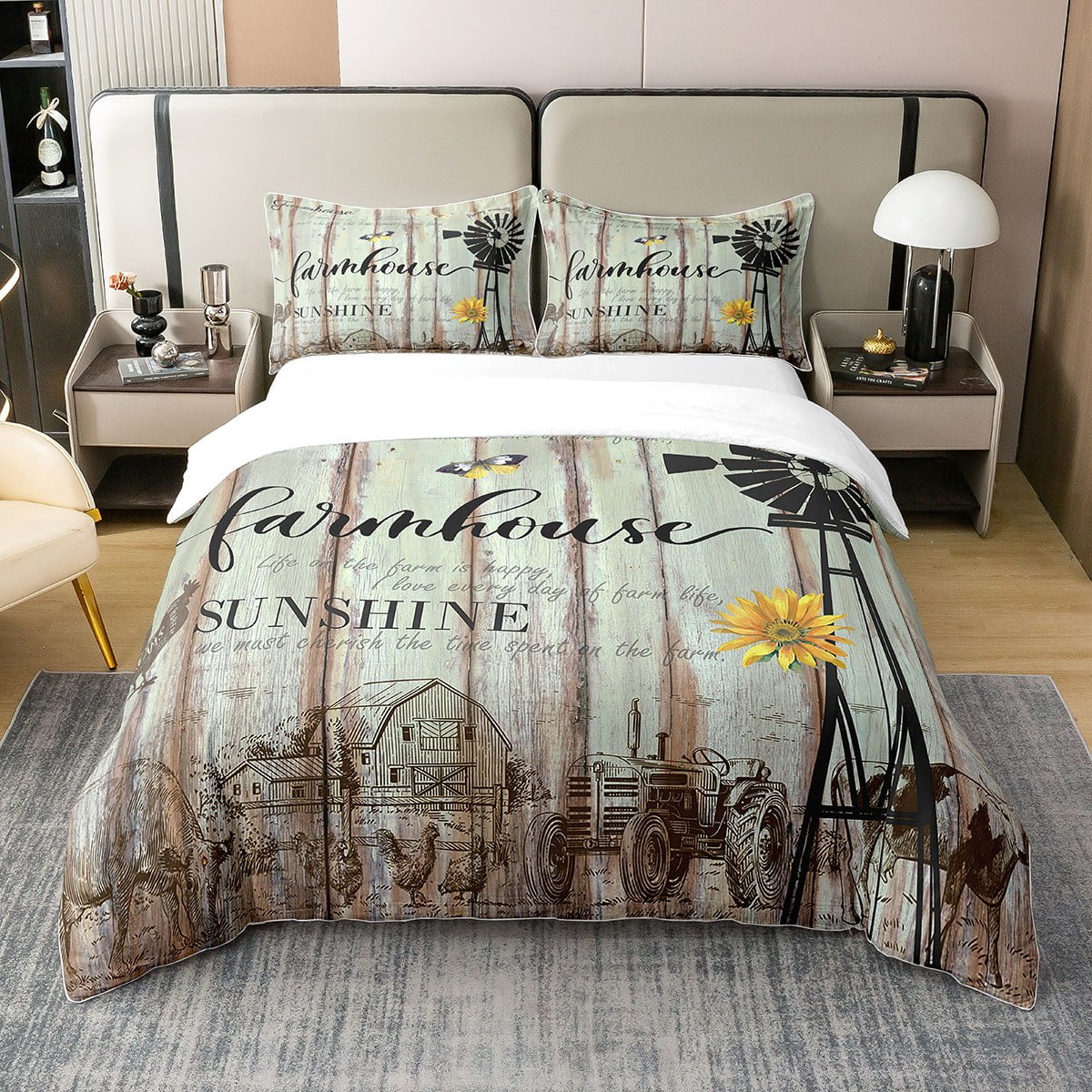 Country Garden Hens CW2312008CL Quilted Headboard Slipcover main image 1