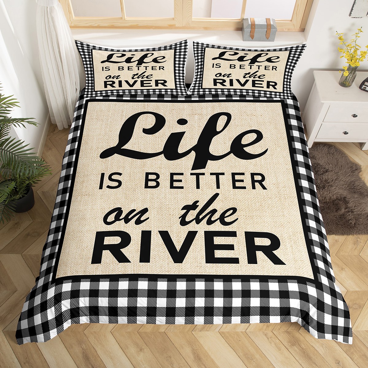 Country Cabin Quilted Sofa Cover NCU0DV1866