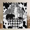 thumbnail image 1 of YST Rustic Patchwork Curtains, Wild Bear Animal Curtains & Drapes Lattice Buffalo Plaid Blackout Curtains Woodland Pine Trees Pattern Printed Window Curtains Farmhouse Decorations,52''Wx84''L, 1 of 5