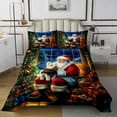 YST Santa Claus Queen Quilt Bedding Set,Christmas Tree Xmas Ornaments