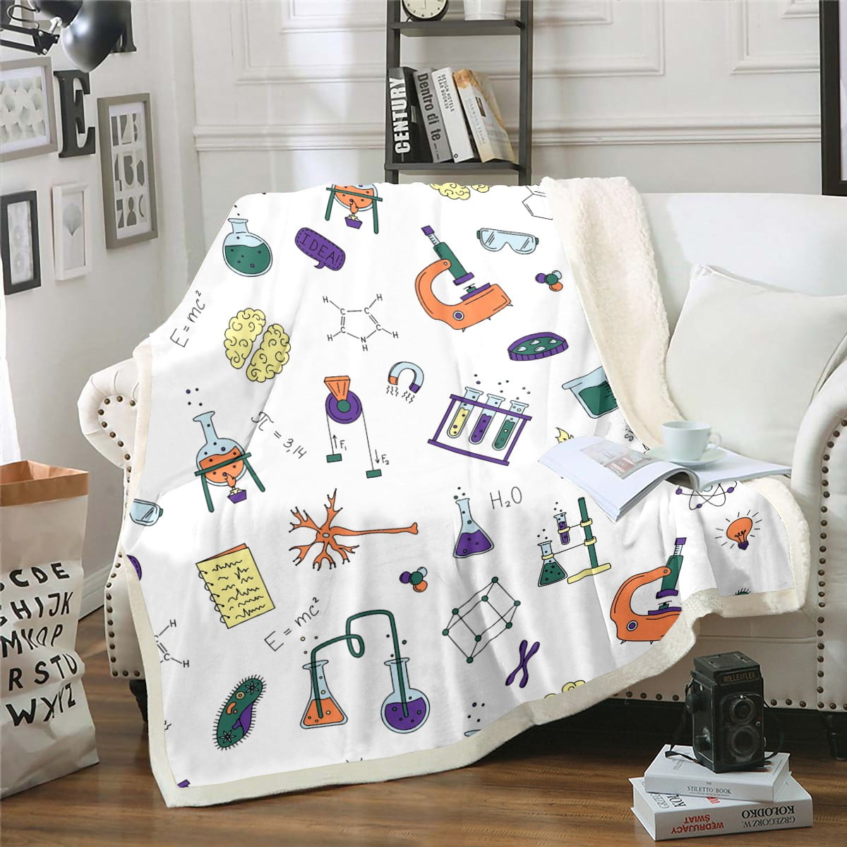 YST Science Theme Throw Blanket Science Formula Blanket Math Geometry