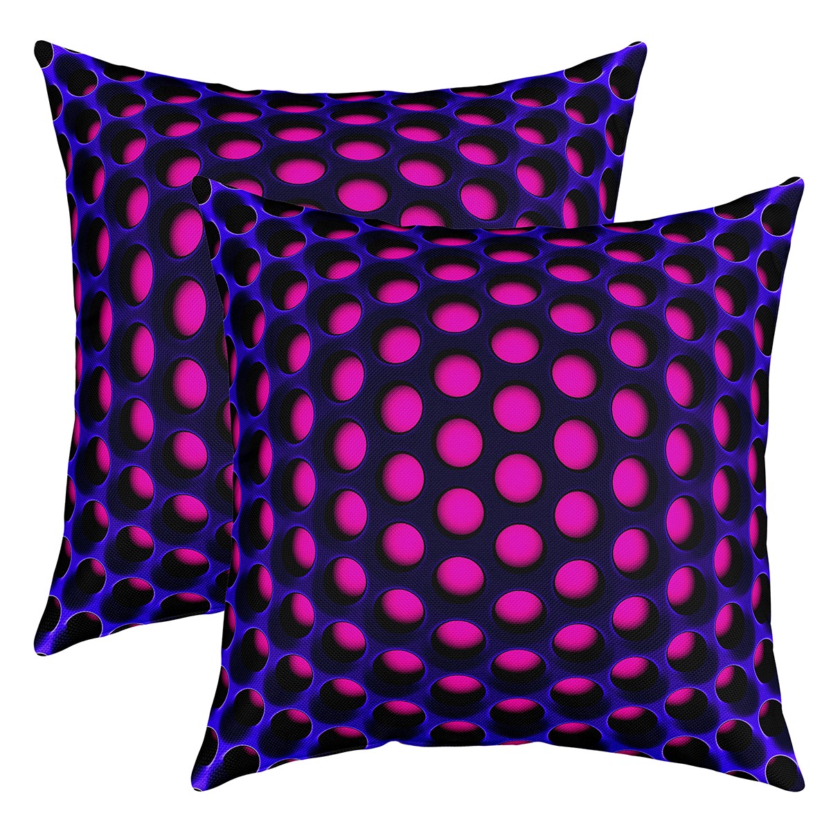 YST Set of 2 Navy Blue Purple Throw Pillow Covers Geometric Girls