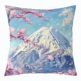 thumbnail image 1 of Snowy Mountain Pillow Cover 16x16 Inch,Cheerry Blossom Cushion Cover,Pink Floral Flowers Plant Throw Pillow Cover,White Mountain Romantic Decorative Accent Pillow Case For Sofa, 1 of 5
