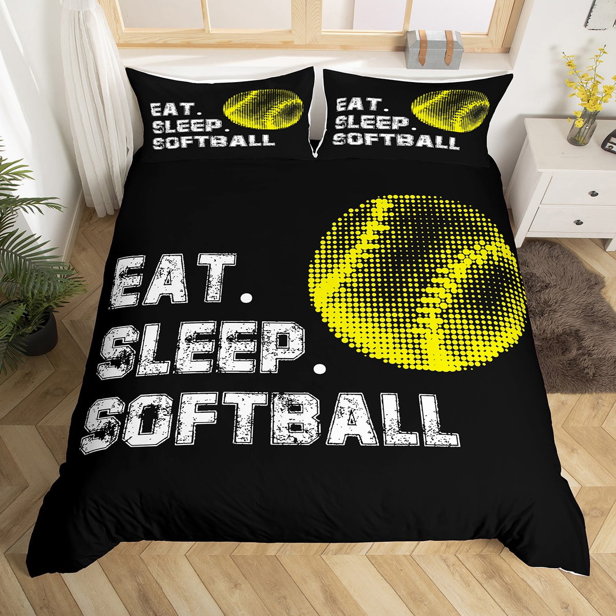 YST Softball Bedding Set for Toddler Kids Youth, Sports Theme Comforter