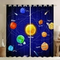 thumbnail image 1 of Solar System 30%-50% Blackout Curtains Galaxy Planet Theme Curtains Outer Space Curtains & Drapes for Youth ,ish Cartoon Style Window Treatments 42Wx63L, 2 Panels, 1 of 6